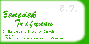 benedek trifunov business card